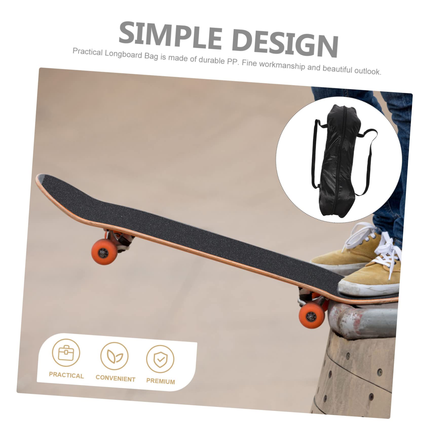 TOYANDONA à Dos de Skateboard Professionnel à Bandoulière Pratique pour Transporter Durable pour Sports et Accessoires et Compact