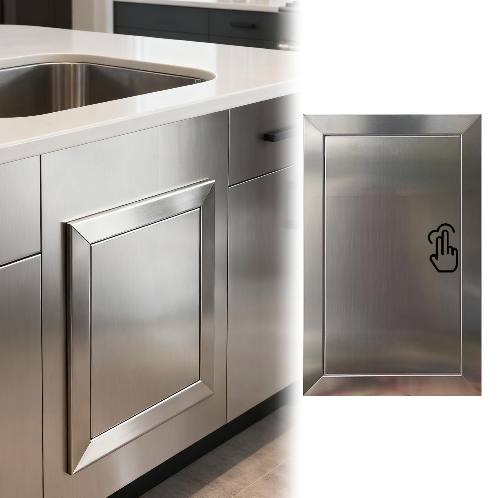 Trappe de visite en acier inoxydable 30x35cm pour îlot de cuisine