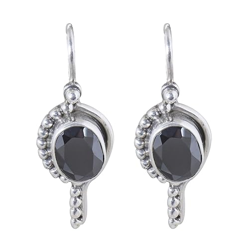925-92.5 Sterling Silver Cubic Zirconia Stone Fashion Dangle & Drop Earring for Women and Girls(Black)