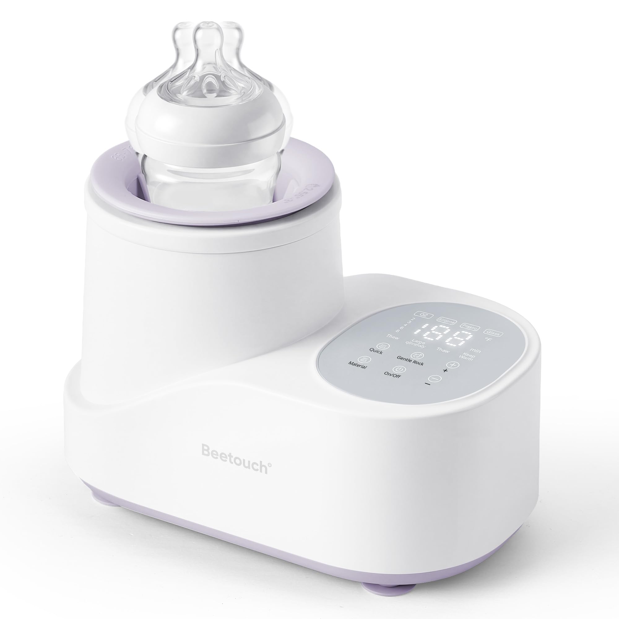 Chauffe-biberon sans eau et mélangeur – Chauffage du flux d'air à 360° et basculement doux, contrôle précis de la température du cœur pour lait maternel et lait maternisé