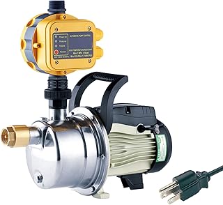 1/2 HP Water Pressure Booster Pump with Smart Controller, 845GPH, 110V, Stainless Steel Well