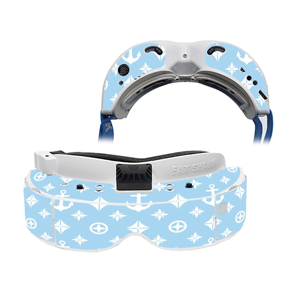 MightySkins Skin Compatible with Fat Shark Dominator V3 - Baby Blue Designer | Protective, Durable, and Unique Vinyl Decal wrap Cover | Easy to Apply, Remove, and Change Styles | Made in The USA