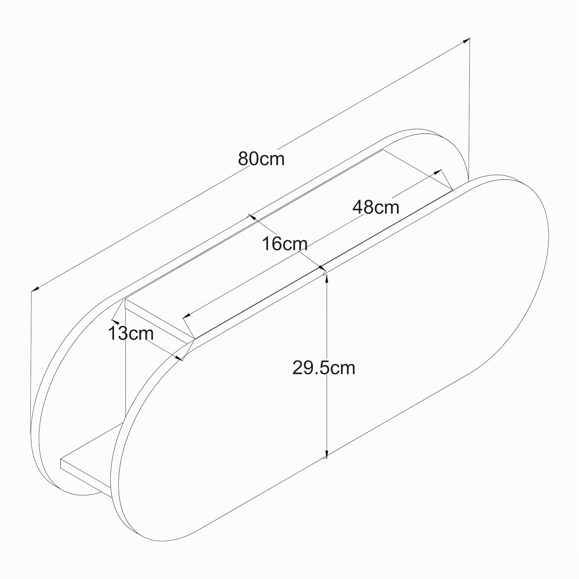 [en.casa] Appendiabiti da Parete con Scomparto Chiuso e Vani Aperti Mensola Attaccapanni a Muro con Anta a Ribalta e 6 Ganci per Borse Cappotti 80 x 16 x 30 cm - Bianco