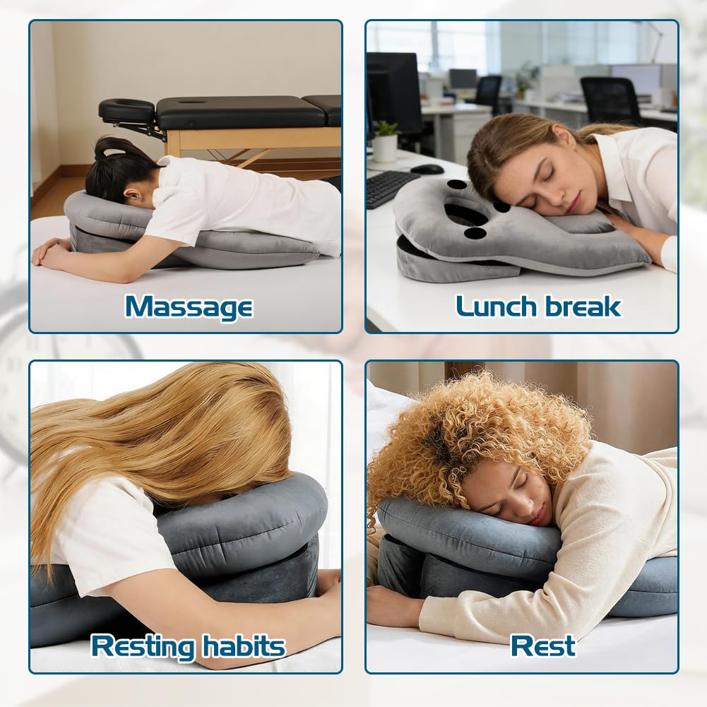 Cuscino per il viso verso il basso, cuscino di posizionamento per dormire sulla pancia, poggiatesta con foro per viso, comfort post-operatorio BBL, recupero retina, chirurgia oculare, cuscino di massa