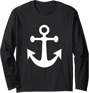 Anchor Design/Sailor Symbol of Stability Hope and Strength Long Sleeve T-Shirt
