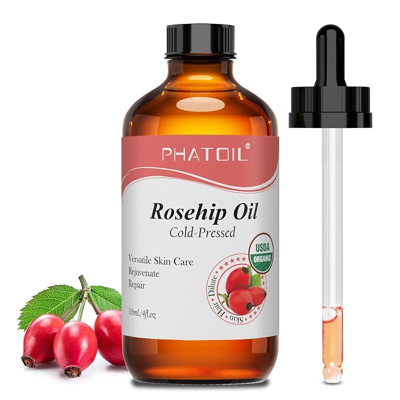 Óleo de Rosa Mosqueta PHATOIL para o rosto, prensado a frio, 100% puro, USDA, 118 mL