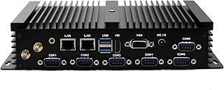 WEIDIAN J4125 Fanless PC, Fanless Mini PC, 4GB DDR4 RAM 256GB SSD, Mini PC Windows 10 VGA and HDMI Dual Display Output, 2USB3.0, 2USB2.0, 6RS232 COM, Dual RJ45 Gigabit Ethernet, Dual Band WiFi, BT4.0