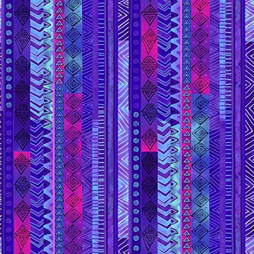 Vibrant Purple Stripes Cotton Fabric by Clothworks – Premium Quality Material Cut by the Yard for Creative Projects
