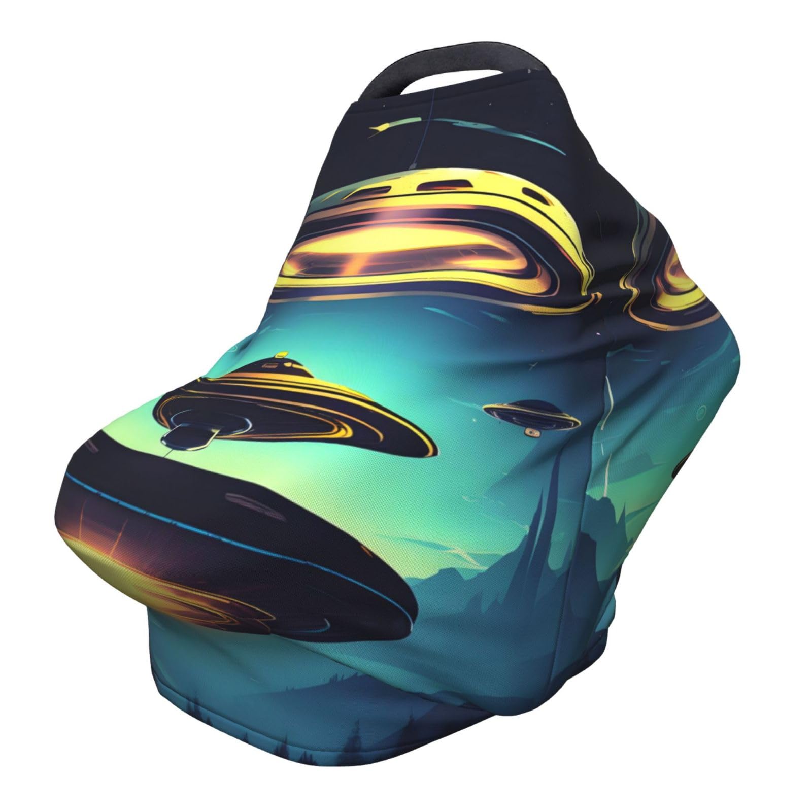 XZDHYZ Spacecraft descend Versatile full-print Stroller Chair Cover/Nursing Cover, specially designed for your baby, Black