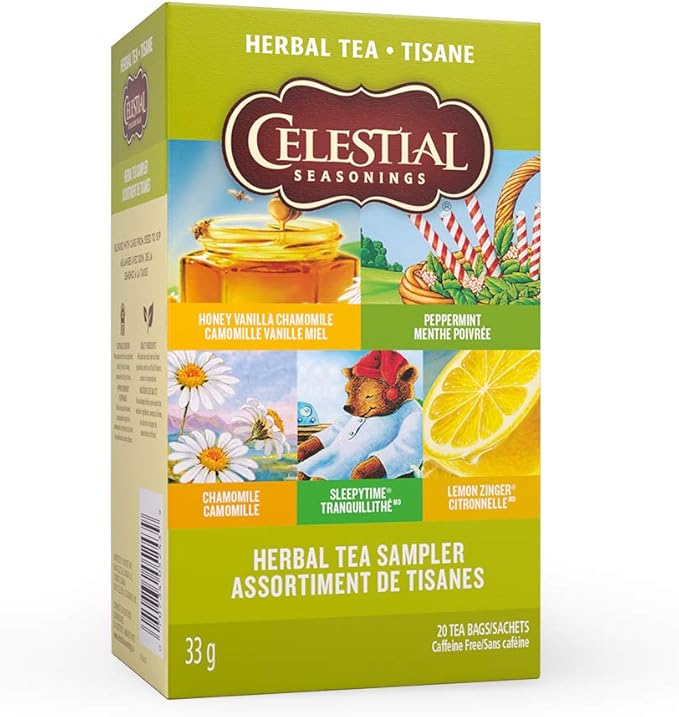 Celestial Seasonings Herbal Tea Sampler, 20 Tea Bags per Box, 1 Box Amazon.ca Grocery