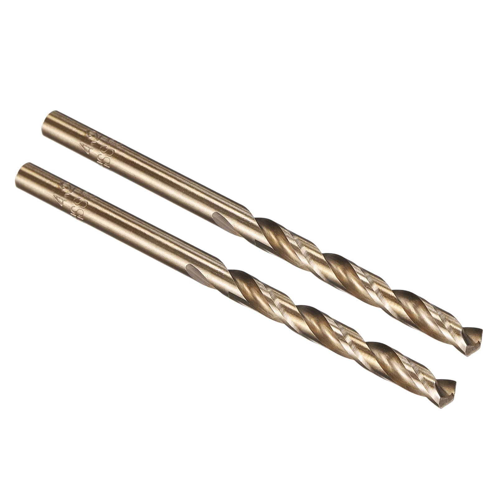 PATIKIL 4.2mm Drill Bit, M35 Cobalt 5% High-Speed Steel Jobber Straight Shank 135° Gold Finish for Stainless Steel Hard Metal - 2 Pack — image 1