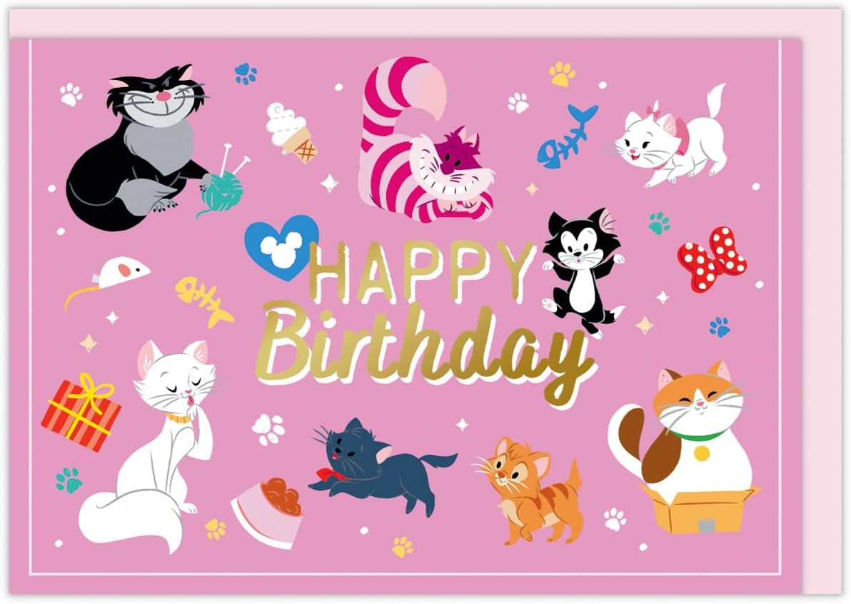 Hallmark Disney Birthday Celebration Greeting Card Disney Cats 849573