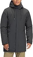 CamelSports Men's Long Quilted Puffer Parka Winter Coat with Hood - Warm Windproof Jacket for Cold Weather