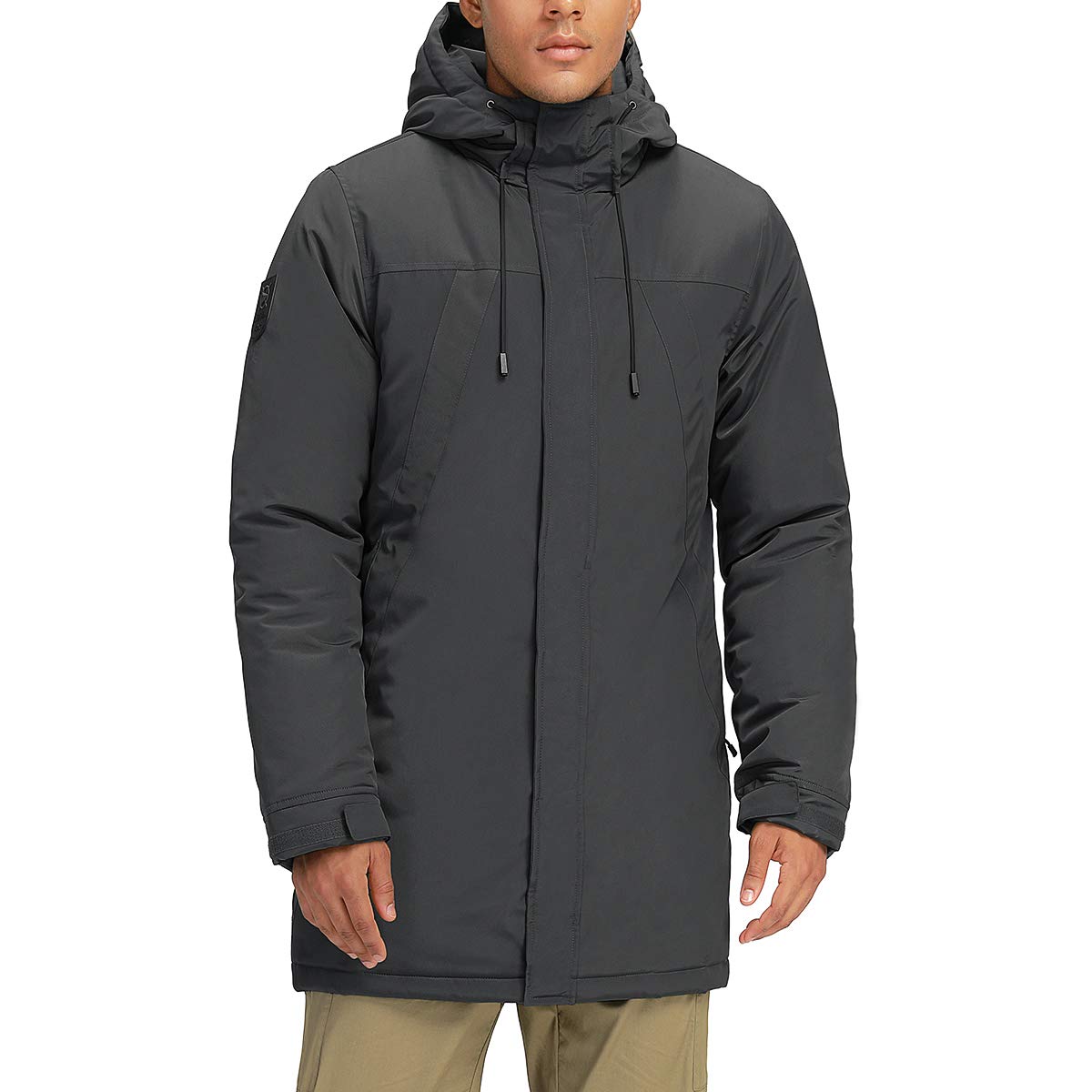 CAMELSPORTS Mens Winter Coats Long Warm Jacket with Hood Casual Quilted Puffer Parka Windproof Jackets