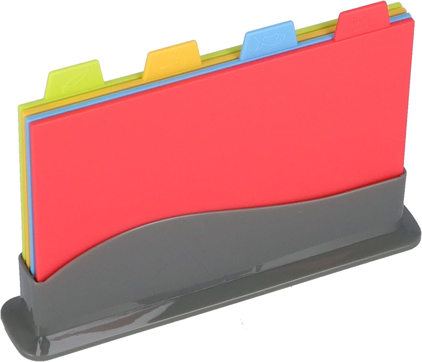 PP Thickened Cutting Board Set with Handle, Plastic Chopping Board, Durable and Easy to Clean Kitchen Cutting Boards in 4 Colors with Storage Bracket for Home Chefs