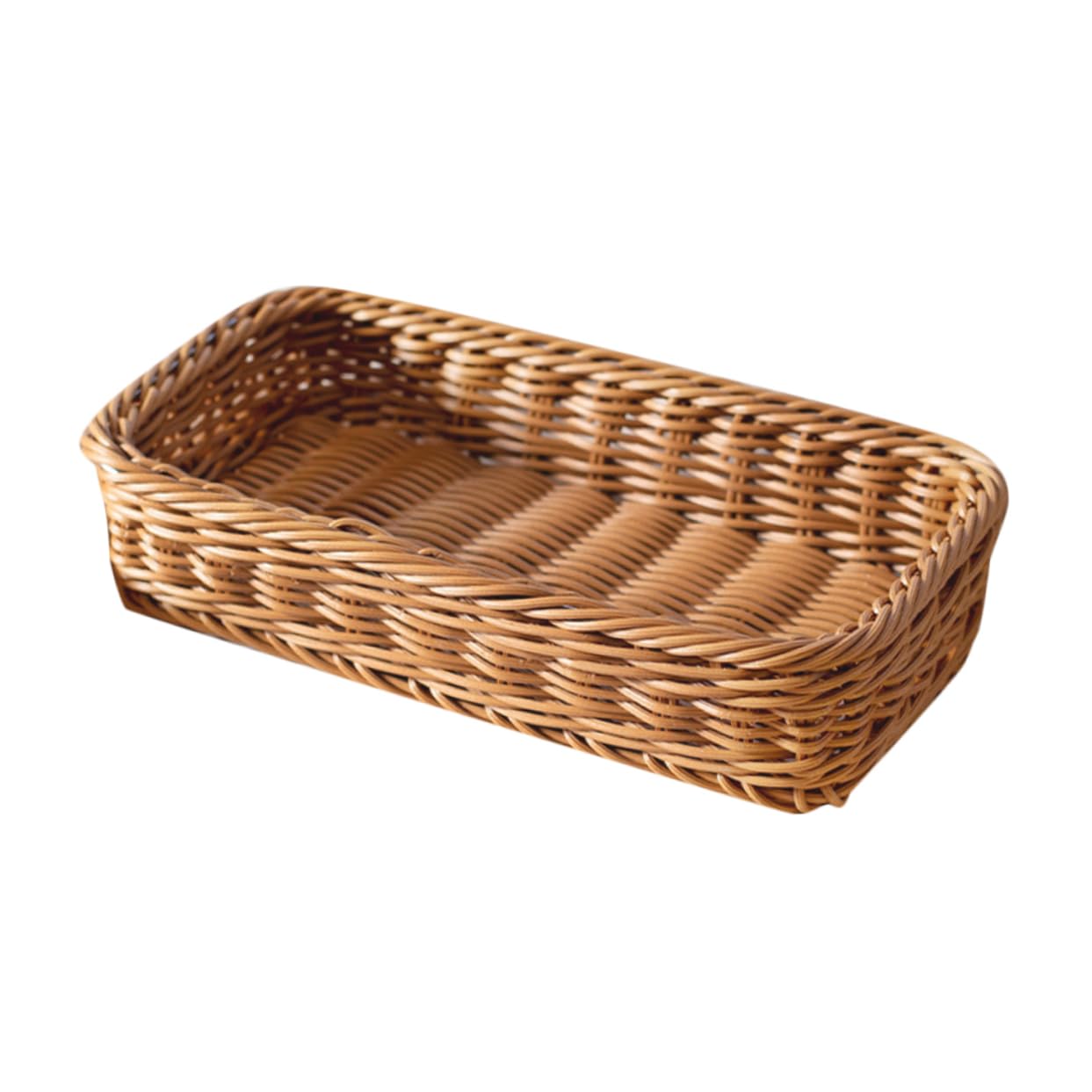 MAGICLULU 5 Piezas Cesta De Almacenamiento De Cubiertos Canasta De Frutas Cesta De Pan Contenedor De Pan De Mimbre Falso Soporte De Ratán Falso Cesta De Artículos Diversos El Plastico