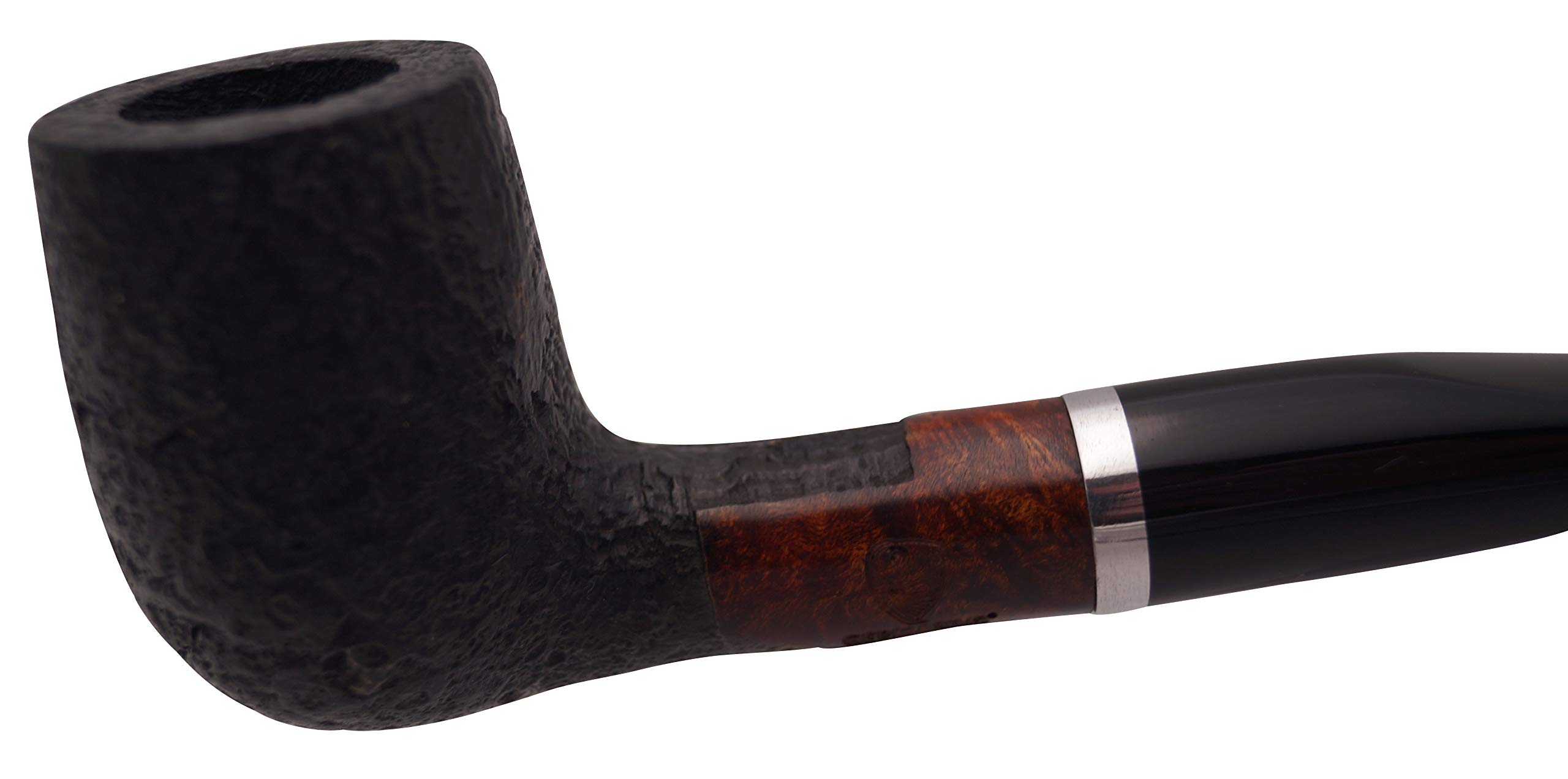 GERMANUS Pfeife Set, Billiard 153 - Made in Italy - gerade Sand Schwarz im Set mit Pfeifentasche, Pfeifenbesteck, Pfeifenreiniger, Filter