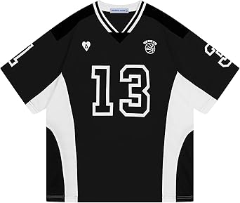 Aelfric Eden Jersey Shirts Color Blocking V-Neck Tee Oversized Vintage T Shirt Short Sleeve Casual Summer Tops