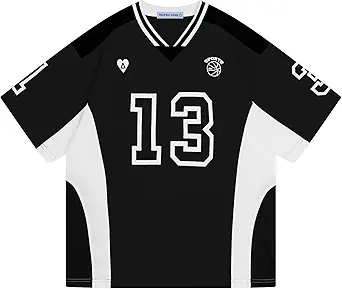 Aelfric Eden Jersey Shirts Color Blocking V-Neck Tee Oversized Vintage T Shirt Short Sleeve Casual Summer Tops
