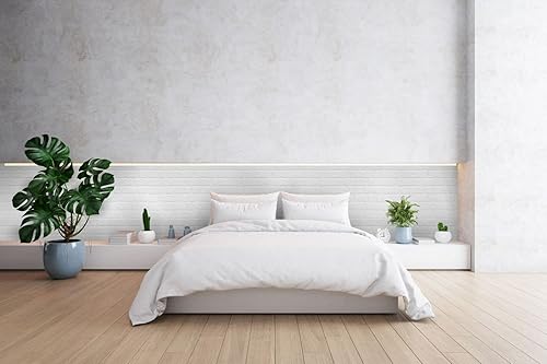 Miniatura 5 de Retro-Art 703540 - Paneles de pared 3D para cocina, paquete de 8, ladrillo en blanco pintable, PVC, 24.5 x 18.5 pulgadas, cubierta de 25.18 pies