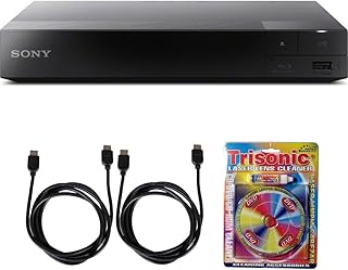 Sony BDP-S6500 4K Upscale 3D Blu-ray Player w/ Essential Accessory Bundle includes Blu-ray Player, 2 HDMI Cables and Laser Lens Cleaner