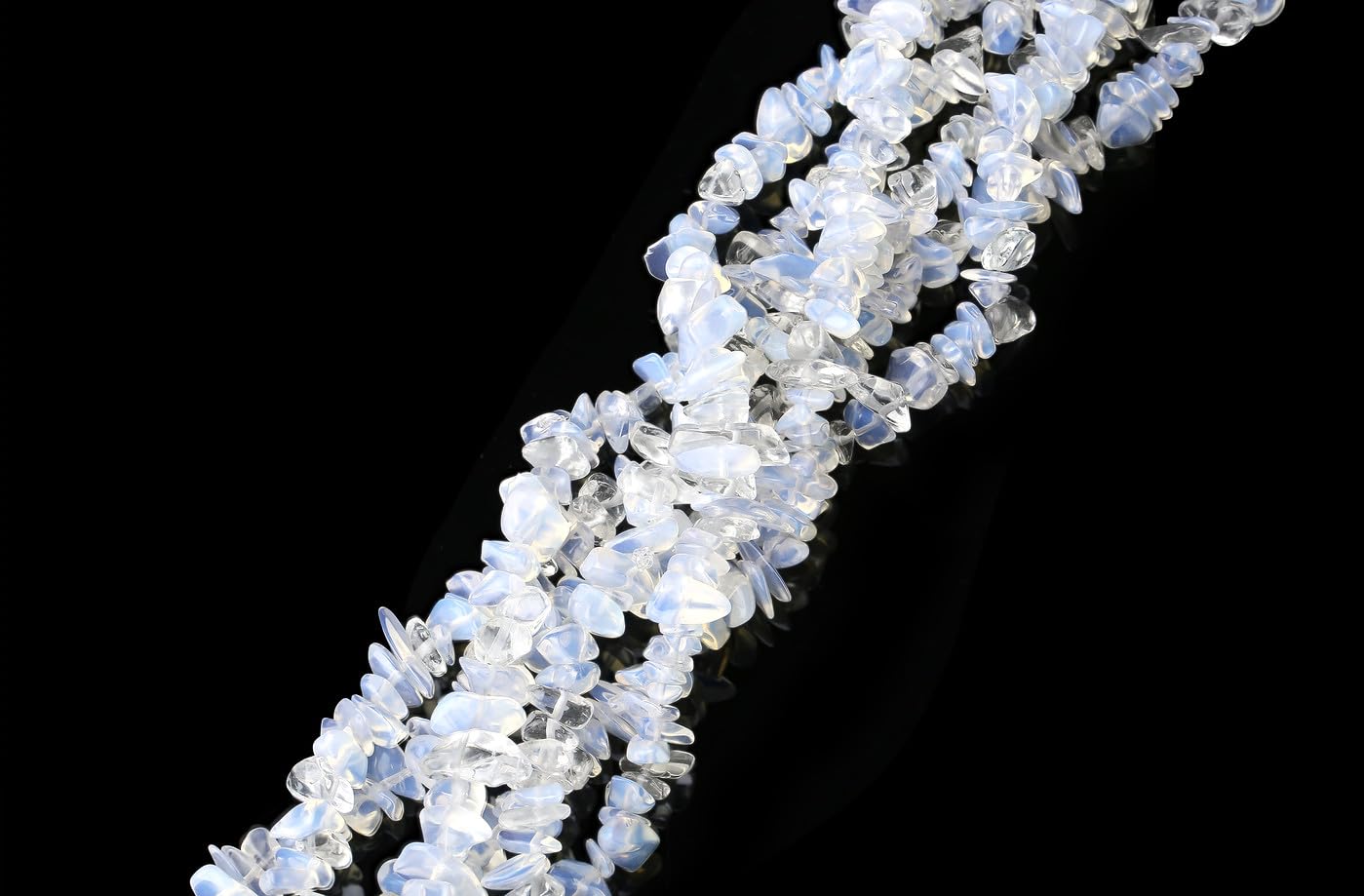 GUJOXILA 400pcs Opal Crystal Beads for Bracelet Jewellery Making Opal Chips Stones White Gemstone Beads for Crafting Polished Craft Nature White Bead DIY 5-8mm - Image 3