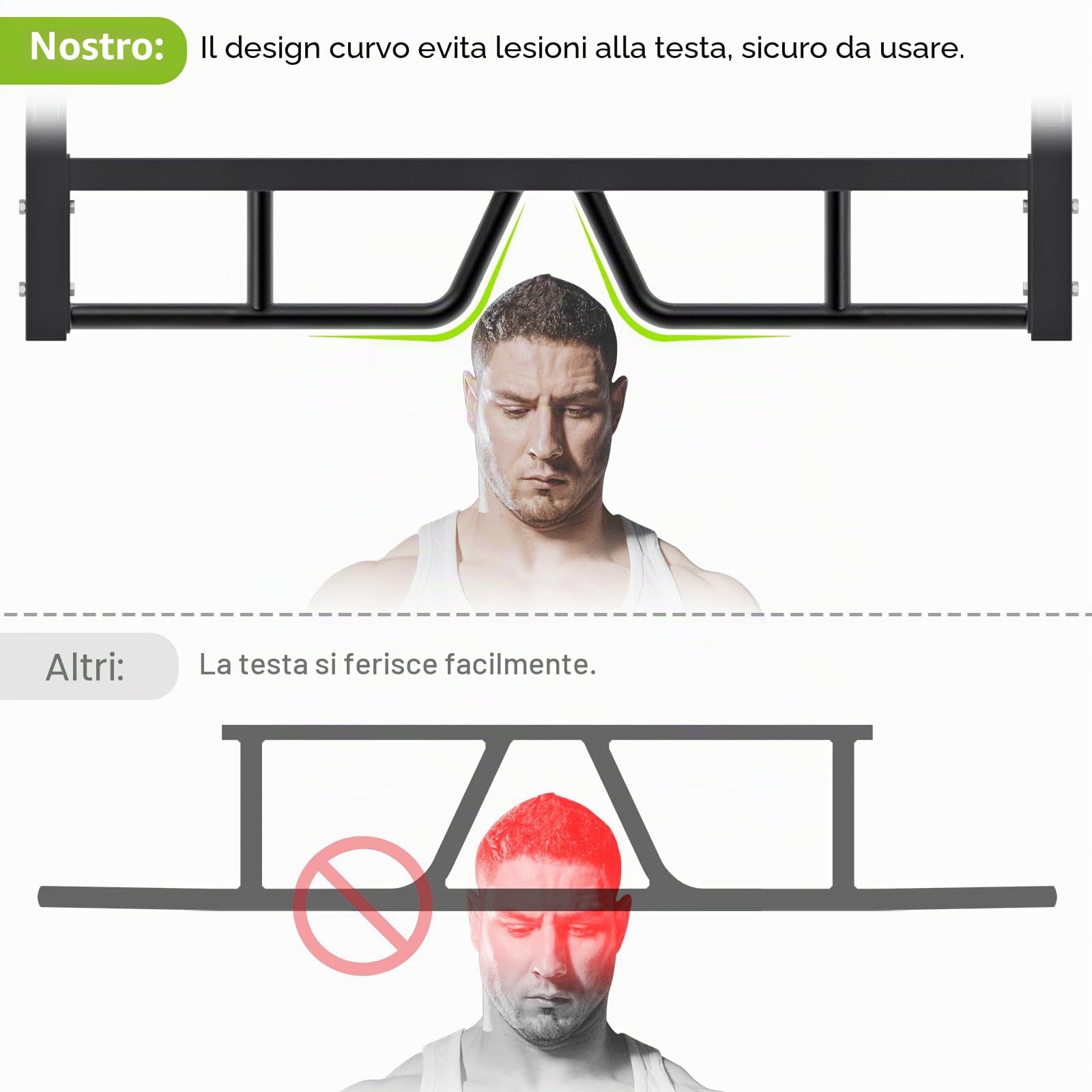 Kipika Barra per trazioni da parete, 122 cm, multi presa, allenamento a casa, palestra, esercizi di forza, sistema di palestra a casa