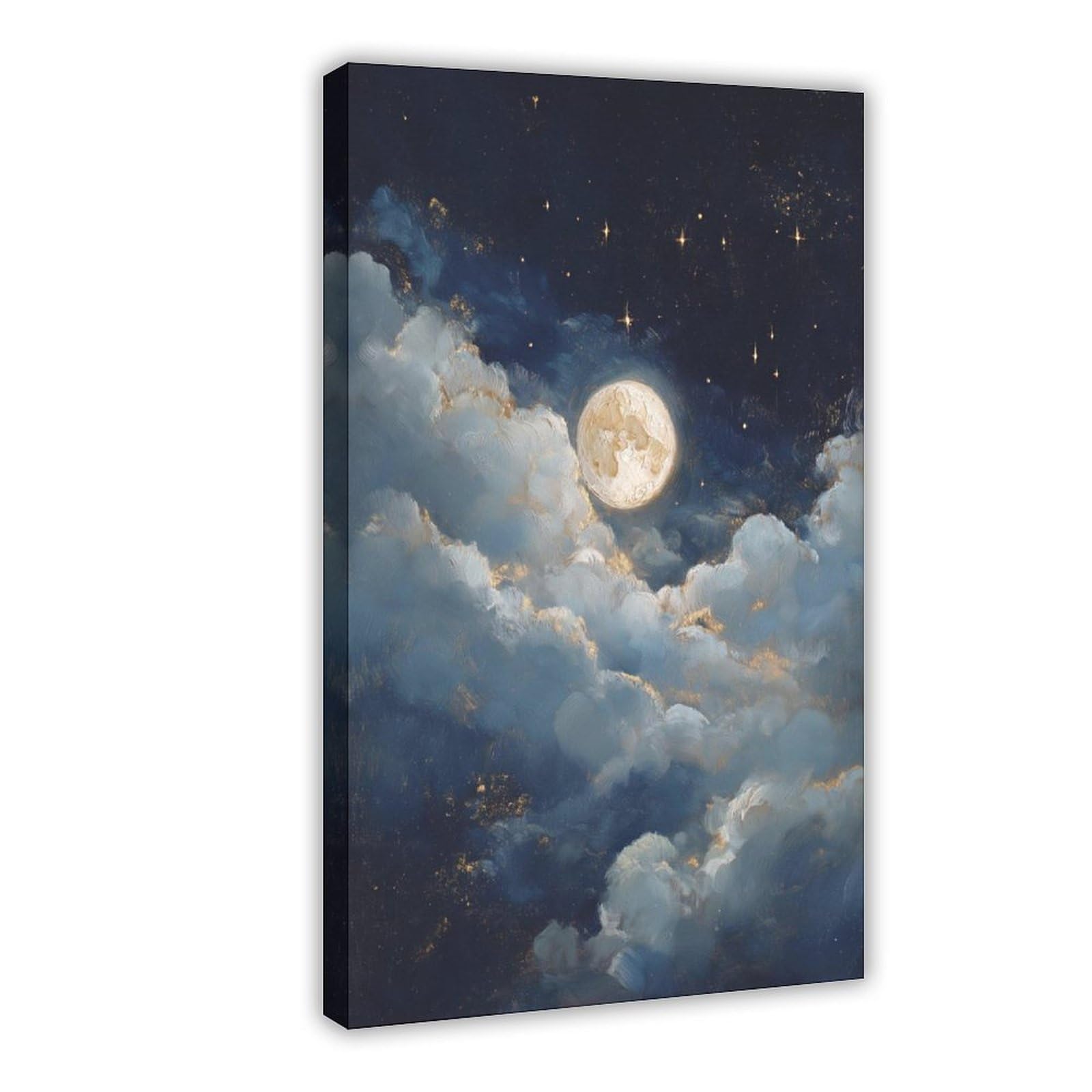 Bareronor Celestial Moon Art Poster Canvas Poster Bedroom Decor Landscape Office Room Decor Gift 24" L X 36" W