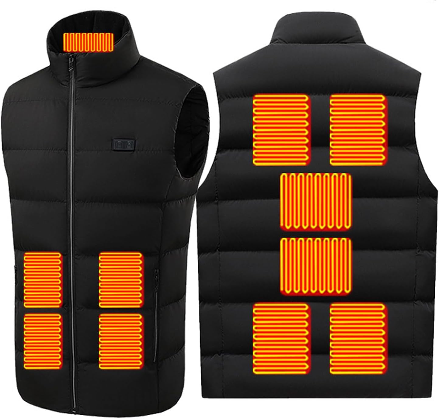 Chaleco calefactable eléctrico inteligente JvFbjLF de 11 zonas en color negro talla 2XL