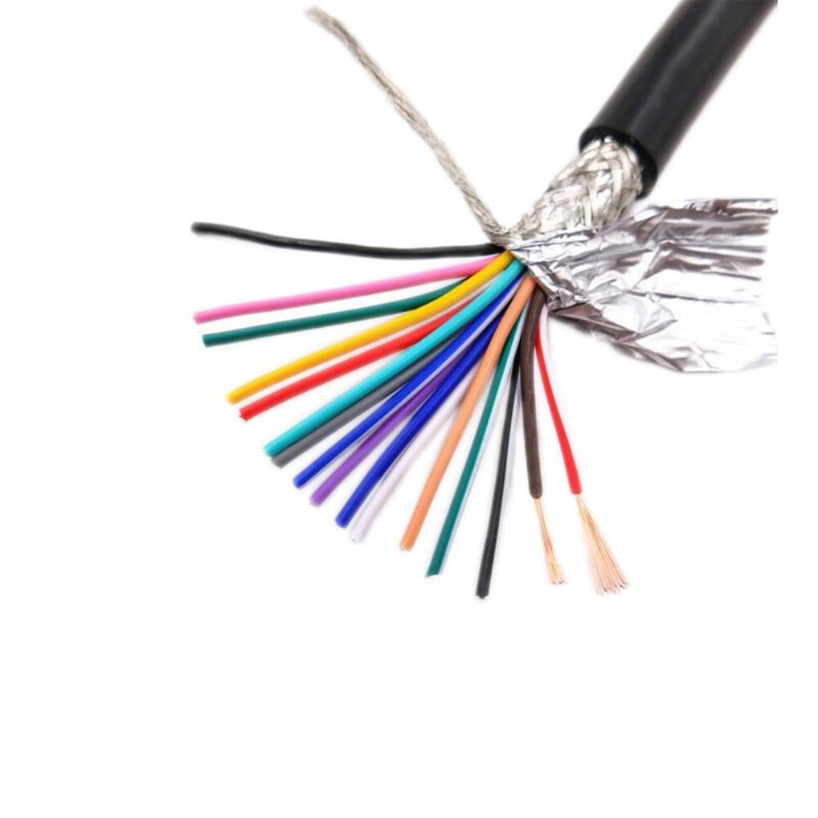Cables de control apantallados, Cable blindado multinúcleo antiinterferencias 15AWG 1,5 mm2 y telar de conector cable(16 cores 2 meter)