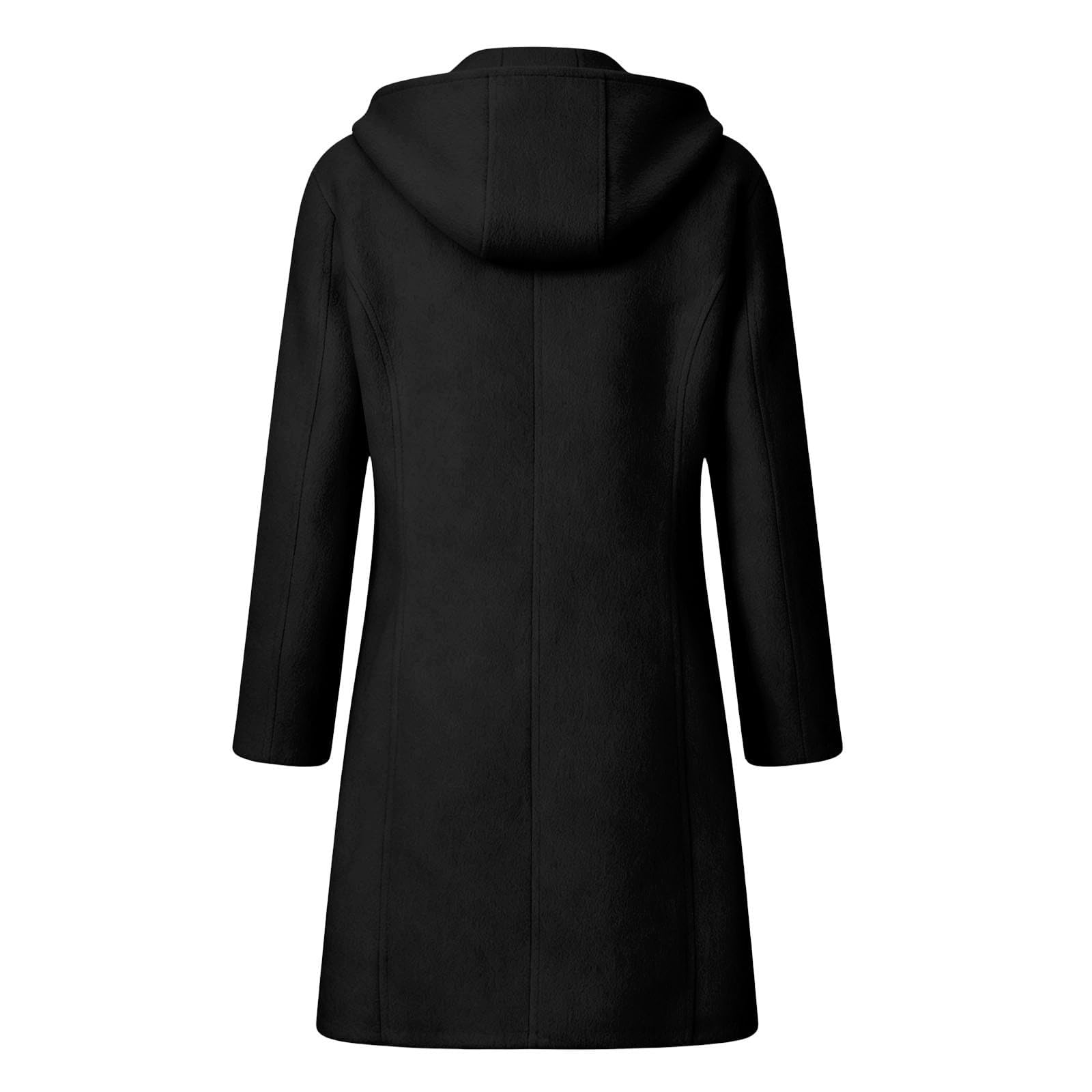 Générique Manteau Femme Long à Capuche Boutonné Hiver Veste Élégante Casual
