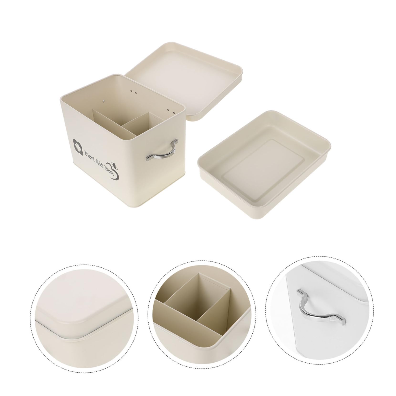 Cabilock Caja Organizadora de Medicamentos Pequeña de Acero Inoxidable Diseño Multilayer para Uso Doméstico y Viaje, Almacenamiento Seguro Prueba de Polvo para Niños