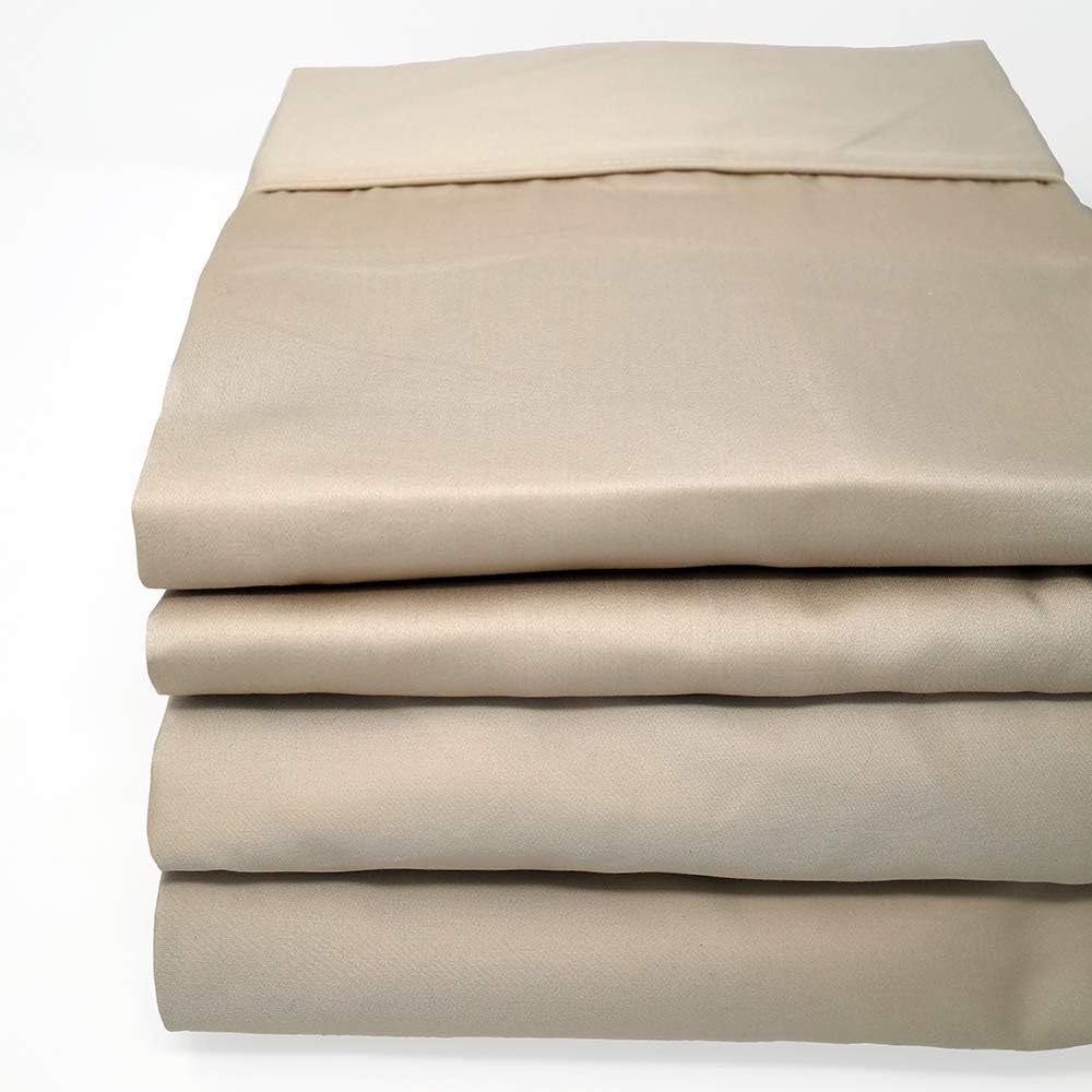 CinchFit Maine Made Sheets - Cinches to Fit & Won't Pop Off! - No Tear - Home, RV, Boat & Adjustable Beds 600 TC Sheet Set 100% Cotton (Linen, Queen)