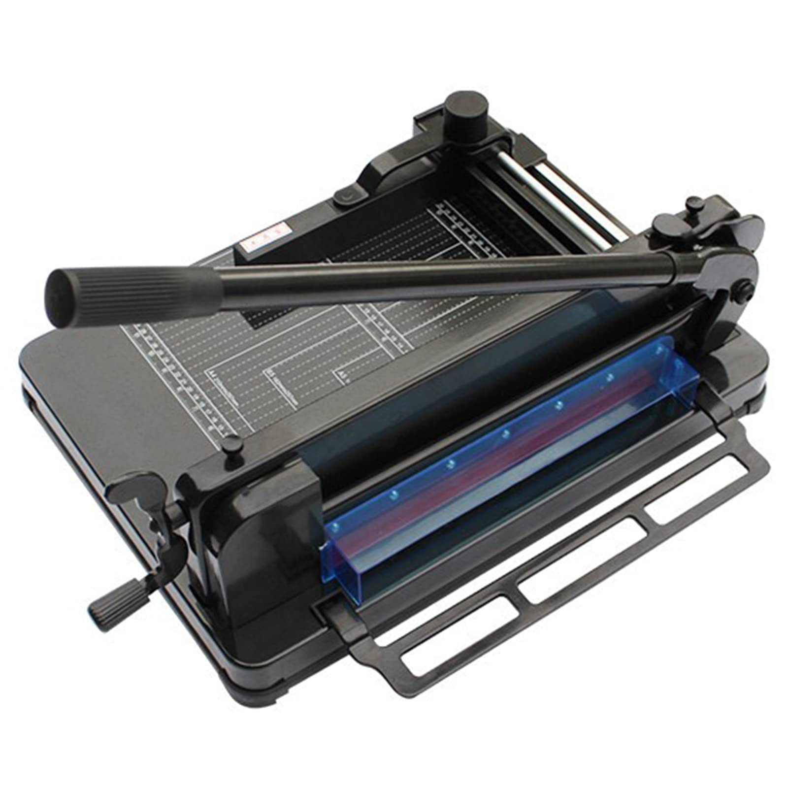 Tagliacarte a ghigliottina manuale, taglierina per carta impilata da 400 fogli con linee a griglia, taglio carta resistente da 40-315 mm, carta pressata a manovella, per taglierina in pelle per cart