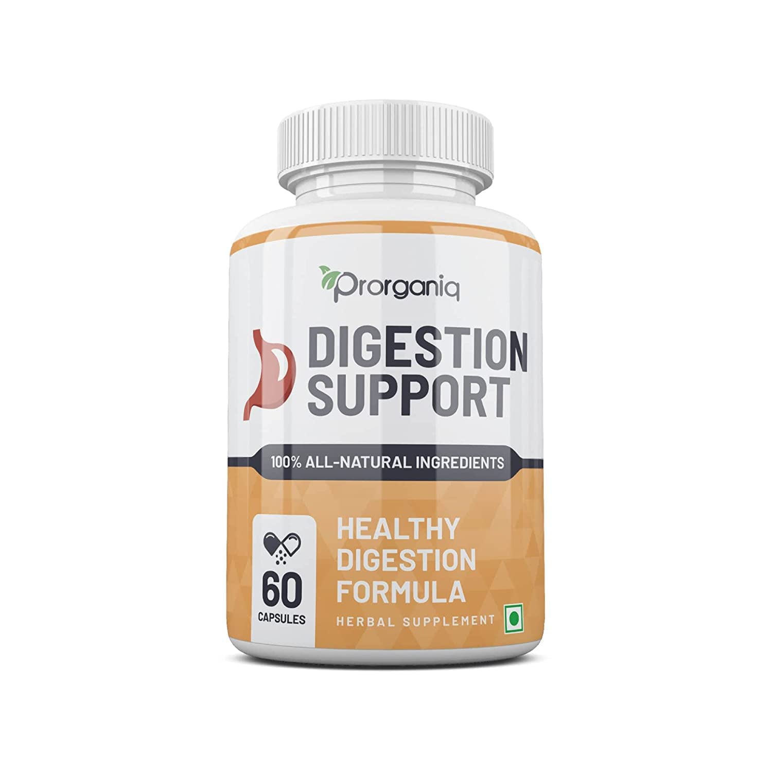 pexal Prorganiq Digestion Support | Gut Health Supplement with Triphala, Rosemary, Ginger, Turmeric, Garlic, Cinnamon | All-Natural and Vegan Dietary Supplement – 60 Capsules