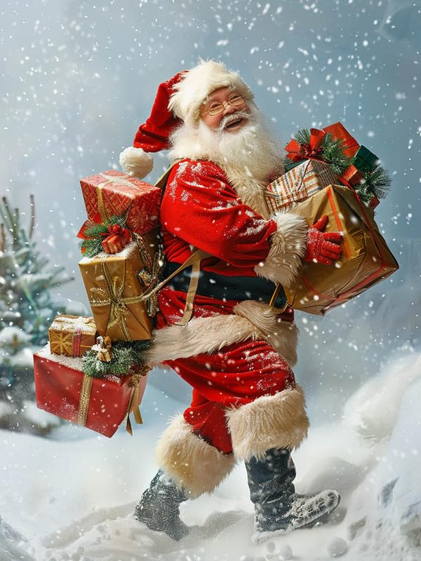 Bimkole 5D Diamond Arts Painting Kits Santa Claus, Full Drill DIY Rhinestone Embroidery Set Paint with Diamonds Art Gifts by Number Kits Cross Stitch Home Wall Craft Decor 12x16Inch — image 1