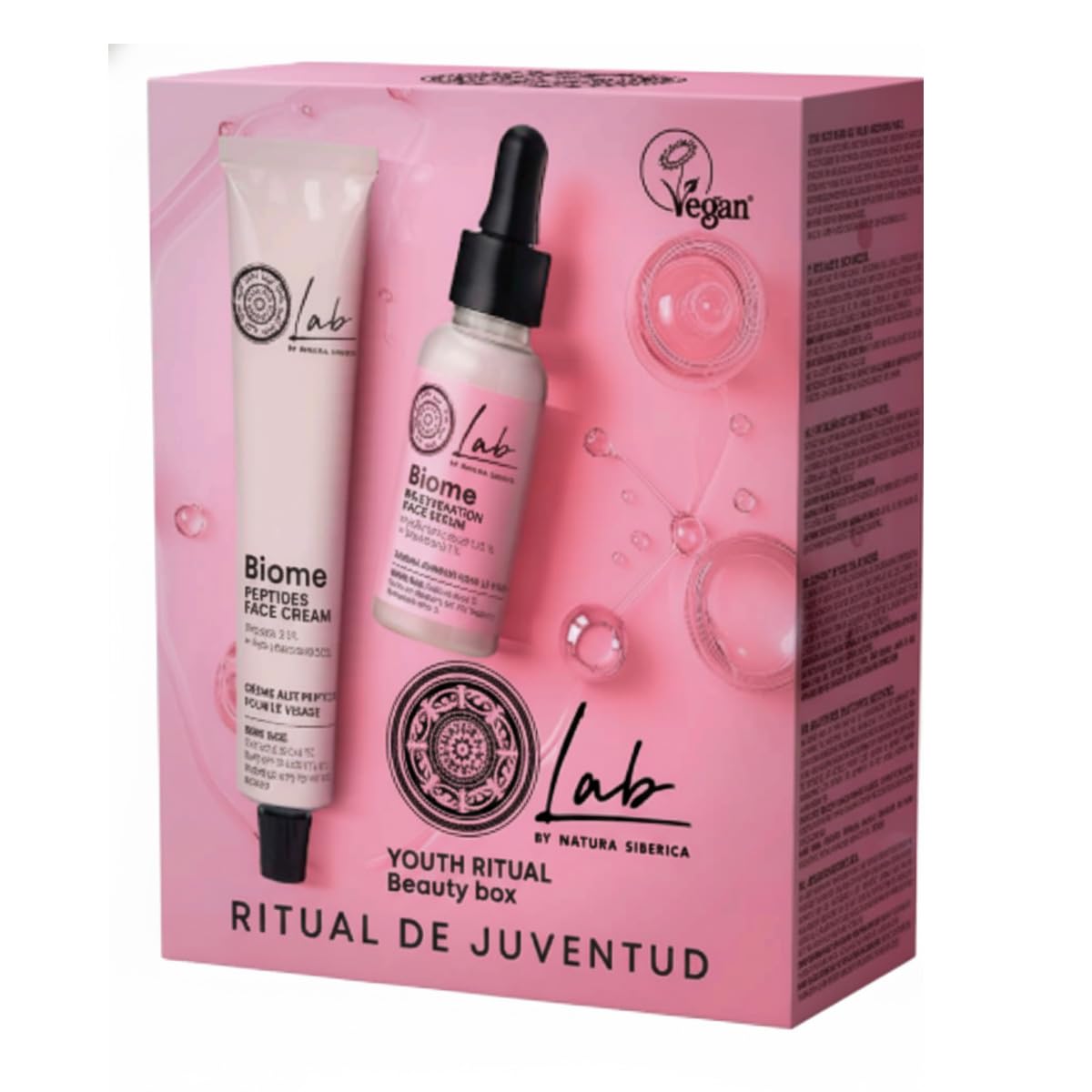 Natura Siberica Lab by NS Biome Youth Ritual Beauty Box with Peptides Face Cream & Rejuvenation Face Serum, 50ml/30ml