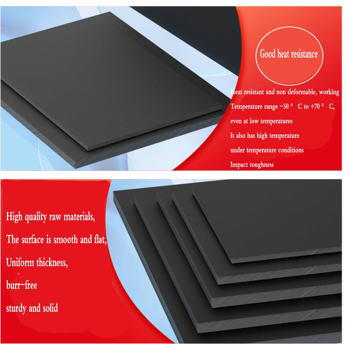 Tavole in ABS Lastre di plastica Lastre Modello Materiale Architettonico Etichetta per ufficio con incisione con nome Nero 1 pezzo, 300 x 300 x 25 mm