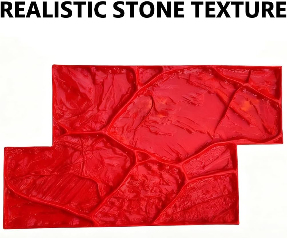 Handheld Concrete Stamping Molds, Polyurethane Stamp Stone Texture Mat, Seamless Slate Floor Imprint Molds for Outdoor Decorative,B