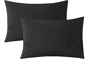 WhatsBedding Black Queen Pillow Cases Set of 2