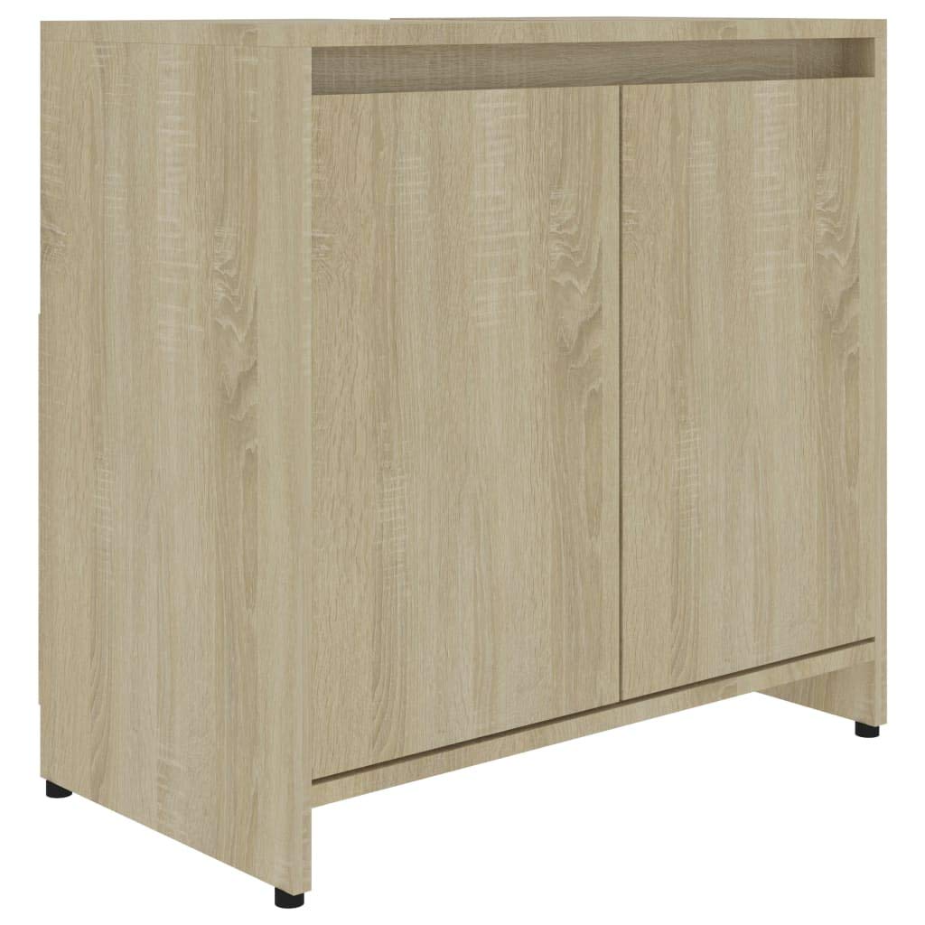 SKM Armoire de Salle de Bain Chêne Sonoma 60x33x58 cm Aggloméré-645