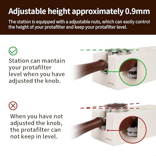 Miniatura 4 de watchget Estación de calibración de espresso, caja organizadora de plástico para portafiltros de 51542.283 in, accesorios de distribuidor y barista,