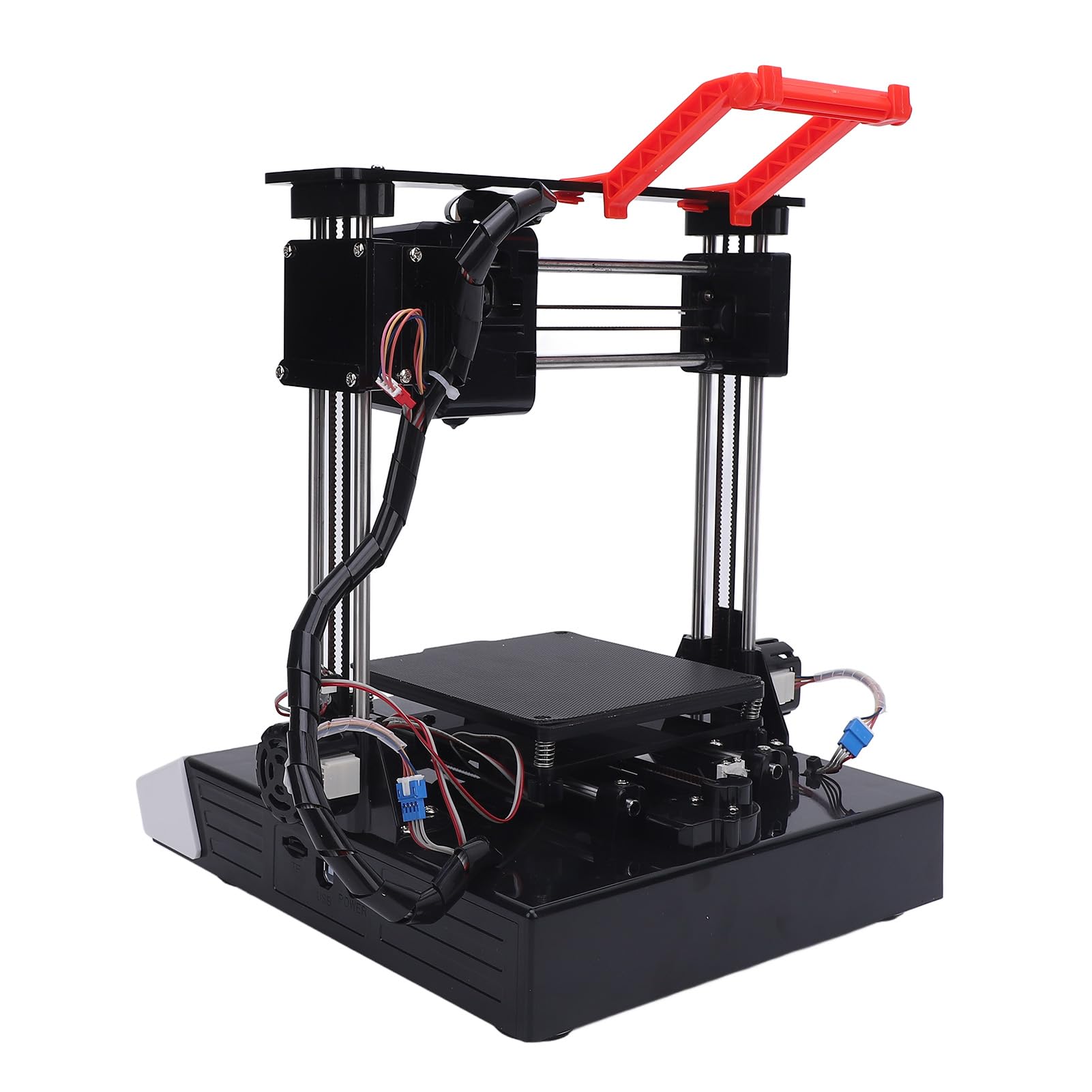 Mini Impresora 3D - Filamento PLA/TPU | Tamaño de Impresión de 100x100x100 Mm | Boquilla de 0.4Mm | Soporte STL Formatos | Máquina de Impresión 3D para Niños y Principiantes (Naranja Blanc) (Blanc