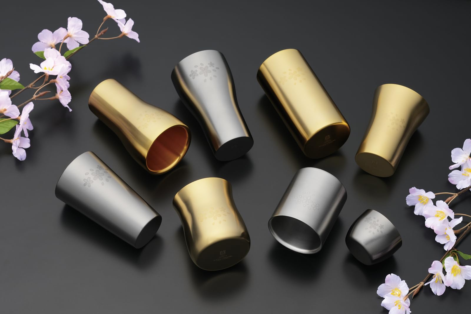 Amazon｜金の贅 桜 18-8ステンレス W構造 金めっき仕上げ タンブラー 