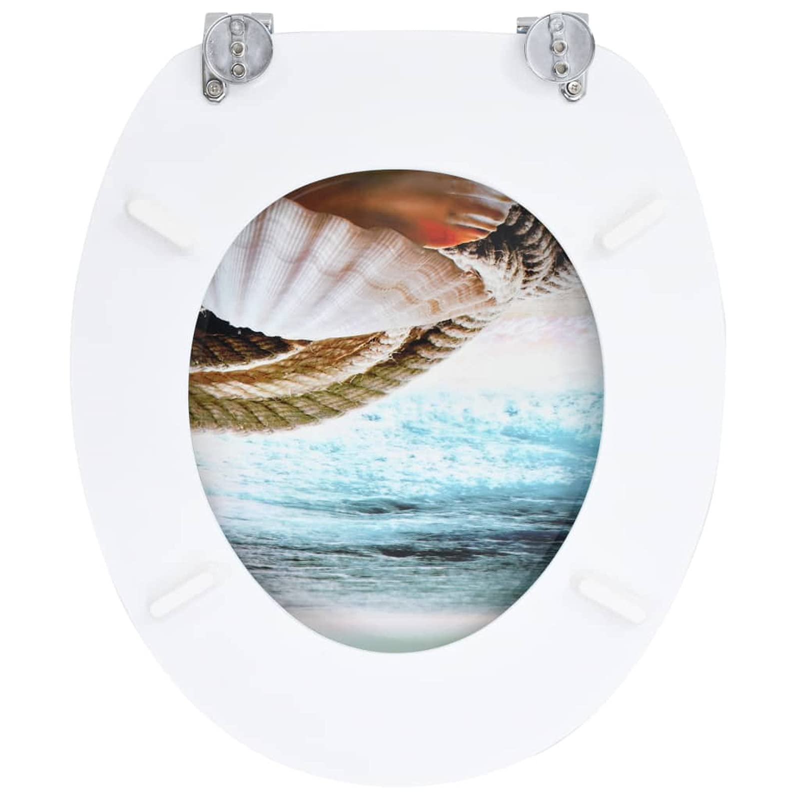 Homgoday Deska sedesowa z pokrywą MDF Muschel Design deska sedesowa i bidet osprzęt