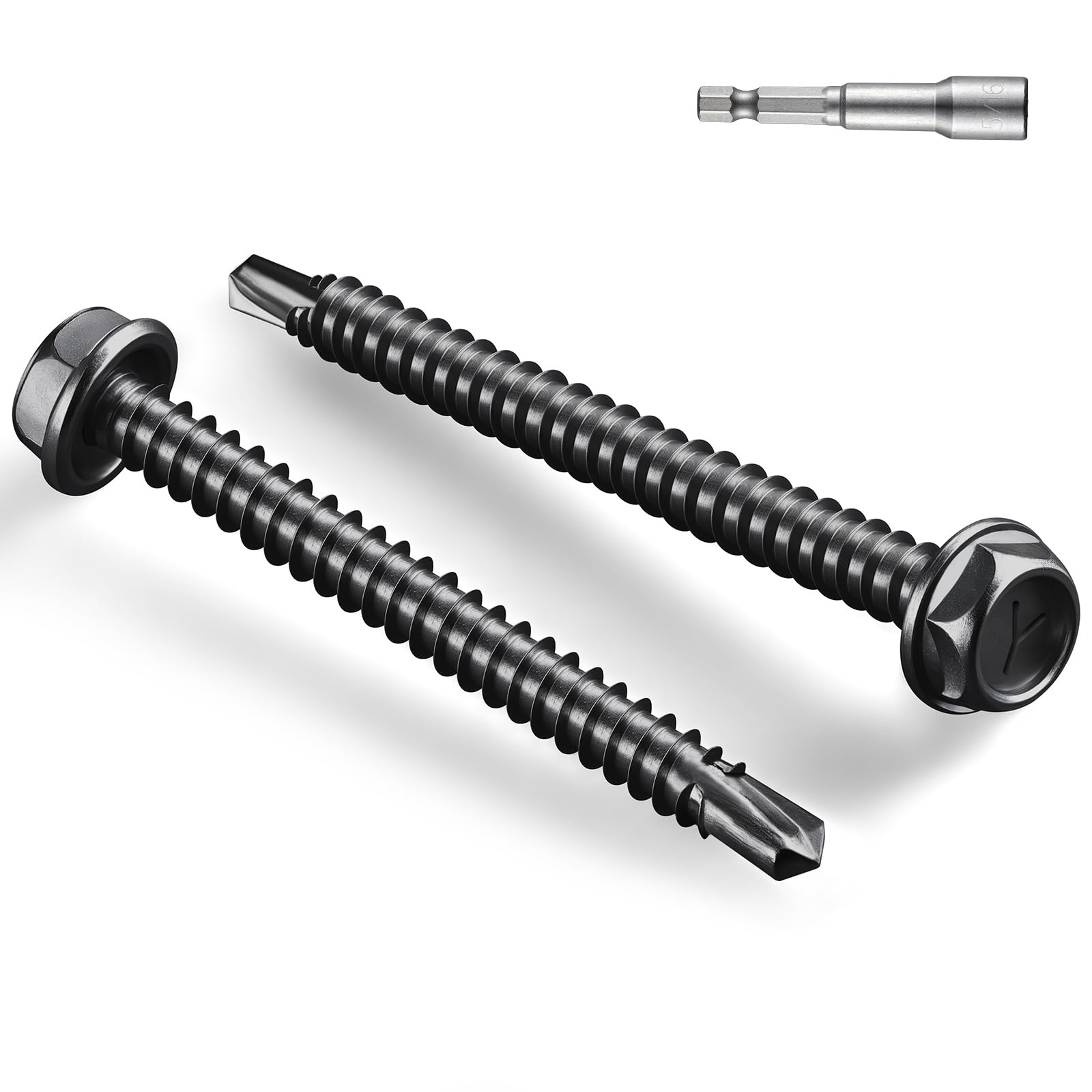 Black Self-Tapping Screws - 58pcs #10 Stainless Steel -12 Black Self-Tapping Screws - 58pcs #10 Stainless Steel -12
