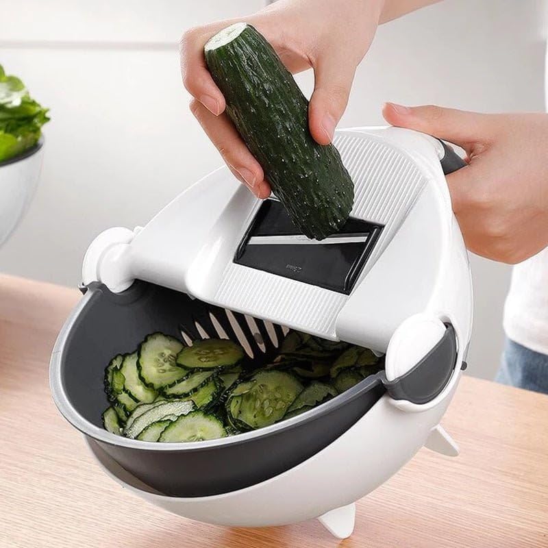 Multifunctional Rotating Vegetable Cutter, Manual Food Slicer, Kitchen Prep Tool