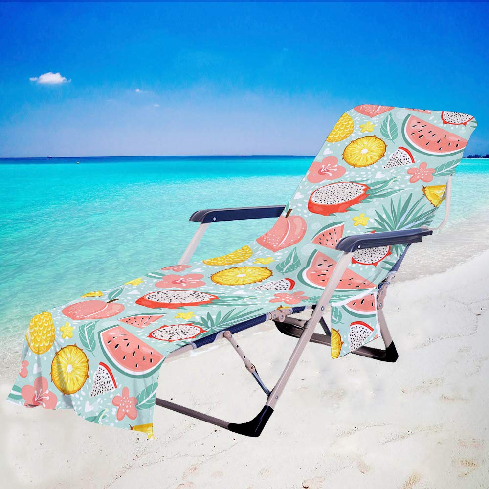 Fansu Toalla De Microfibra Para Tumbona De Playa, Cubierta De La Silla De La Calesa Con Bolsillos Múltiples/Ligero/Ultra Absorbente, Toalla De Viaje, Toalla De Baño (75 X210 Cm,Durazno