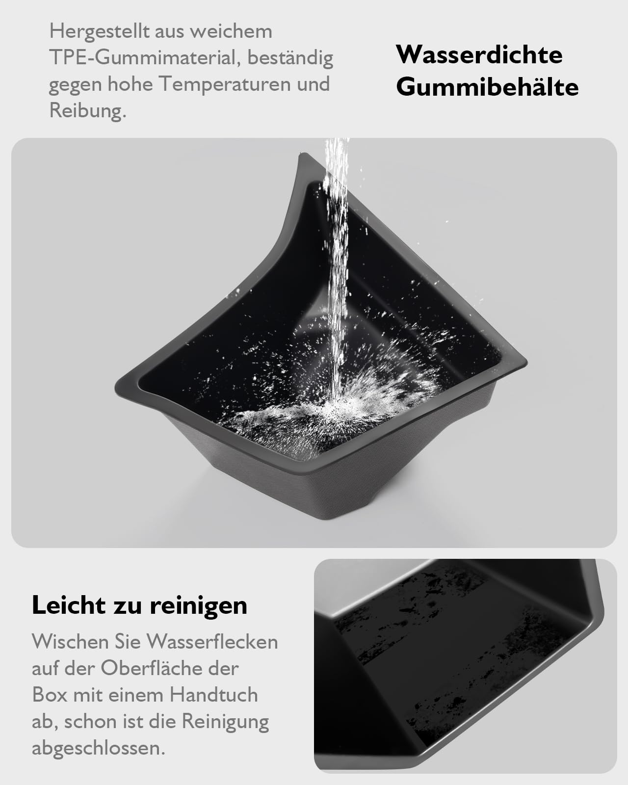2Pcs Exquisit Kofferraum Organizer für Tesla Model 3 Highland 2024-2026,【Unterteiltes Design】 TPE Kofferraum Seitenbox Aufbewahrung mit Teppichrand, Wasserdicht Schmutzabweisend (Schwarz)