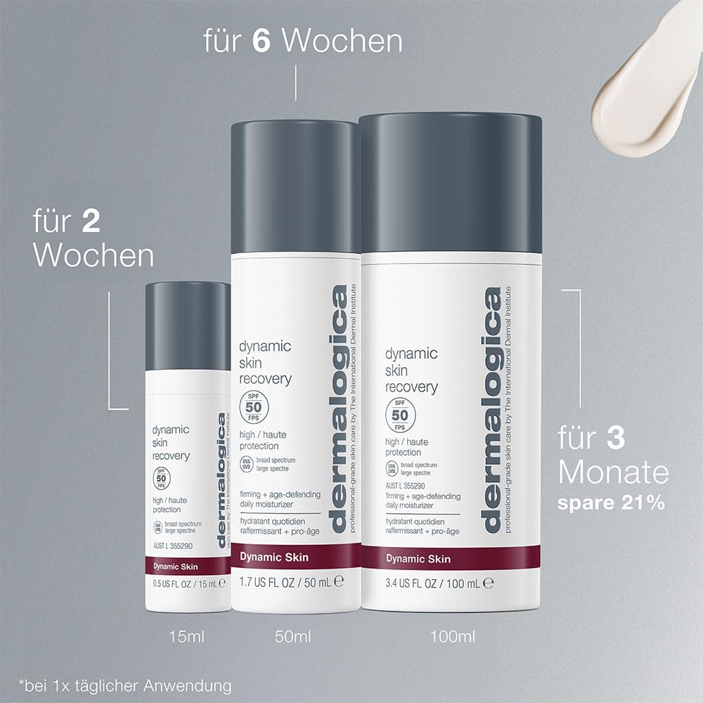 Dermalogica Dynamic Skin Recovery LSF 50 Feuchtigkeitspflege | Tägliche Feuchtigkeitspflege mit LSF 50, die Feuchtigkeit spendet und vor sichtbaren Zeichen der Hautalterung schützt.